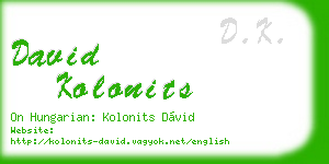 david kolonits business card